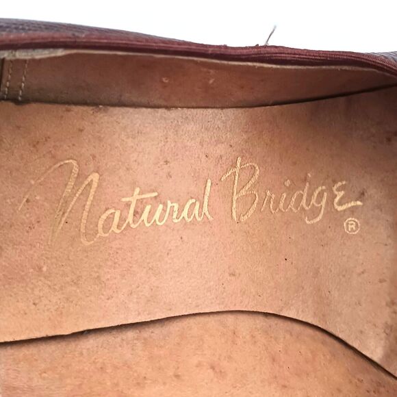 VTG 50s Natural Bridge Genuine Lizard Brown Leather Pump Sz 8.5 Narrow - Picture 3 of 11